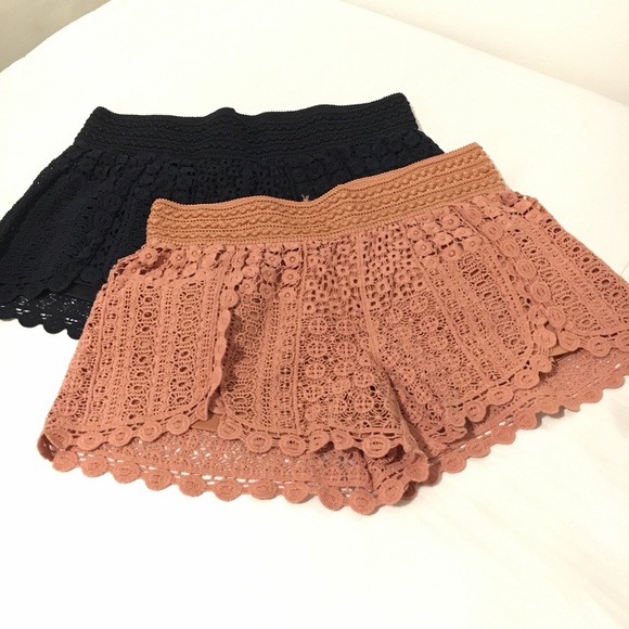 Rewind Dark Blue and Pink Crotchet Shorts - Picture 1 of 8